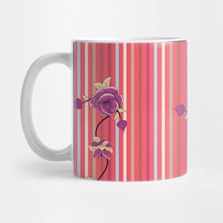 Purple Roses, Colorful Lines Mug